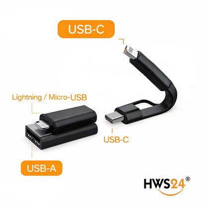 Schlüsselanhänger  5in1 Multi Ladekabel USB-A micro USB USB-C Apple -Adapter