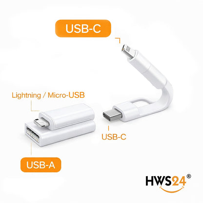 Schlüsselanhänger  5in1 Multi Ladekabel USB-A micro USB USB-C Apple -Adapter