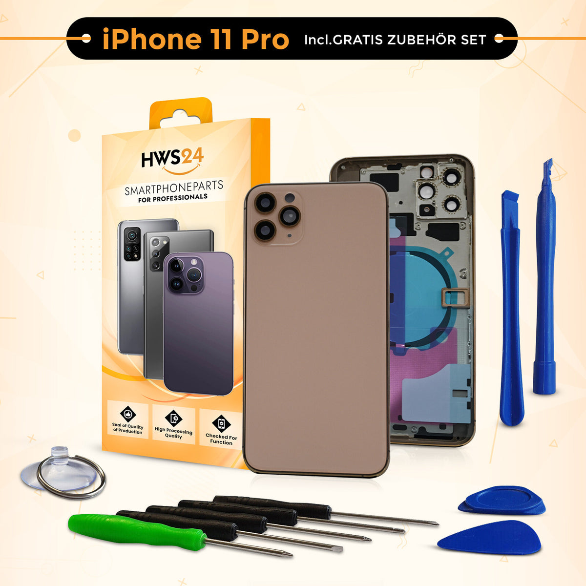 Backcover für iPhone 11 / 11 Pro / 11 Pro Max - Rückseite Glas Gehäuse Rahmen