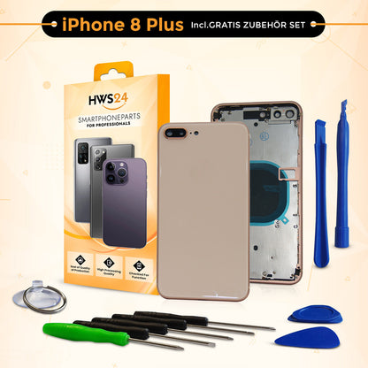 Back cover for iPhone 8 / 8 Plus – back glass housing with frame