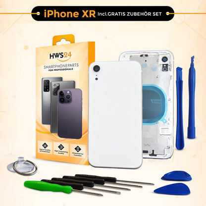 Back cover for iPhone X / XR / XS / XS Max – back glass housing with frame