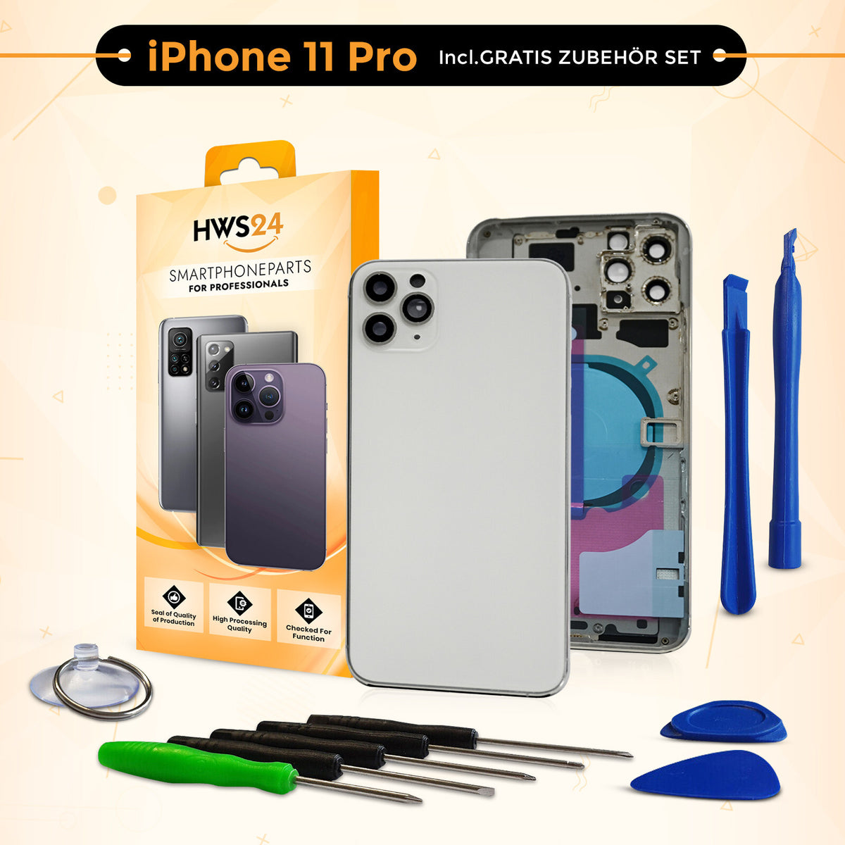 Backcover für iPhone 11 / 11 Pro / 11 Pro Max - Rückseite Glas Gehäuse Rahmen