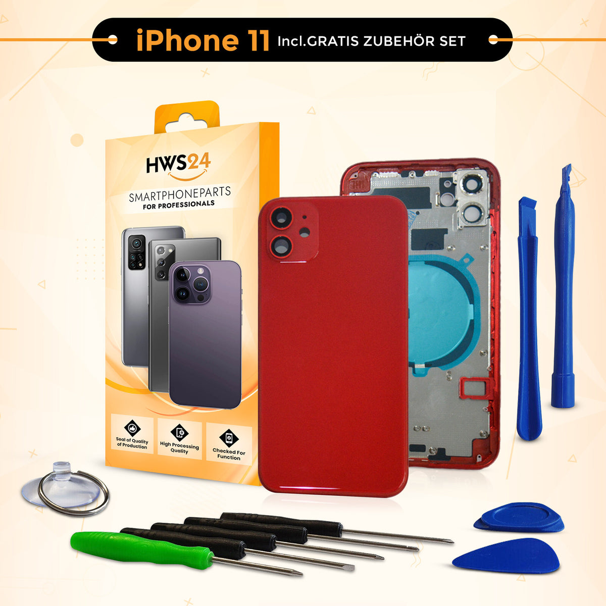 Backcover für iPhone 11 / 11 Pro / 11 Pro Max - Rückseite Glas Gehäuse Rahmen