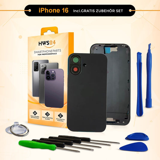 Back Cover for iPhone 16 / Pro / Max / Plus / E / Housing Back Glass Frame