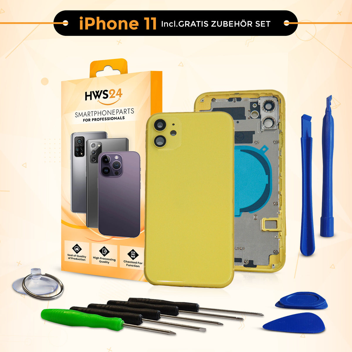 Backcover für iPhone 11 / 11 Pro / 11 Pro Max - Rückseite Glas Gehäuse Rahmen