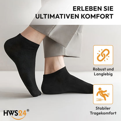 12 pairs of sneaker socks, cotton, women & men, black, size 35–38 – HWS®