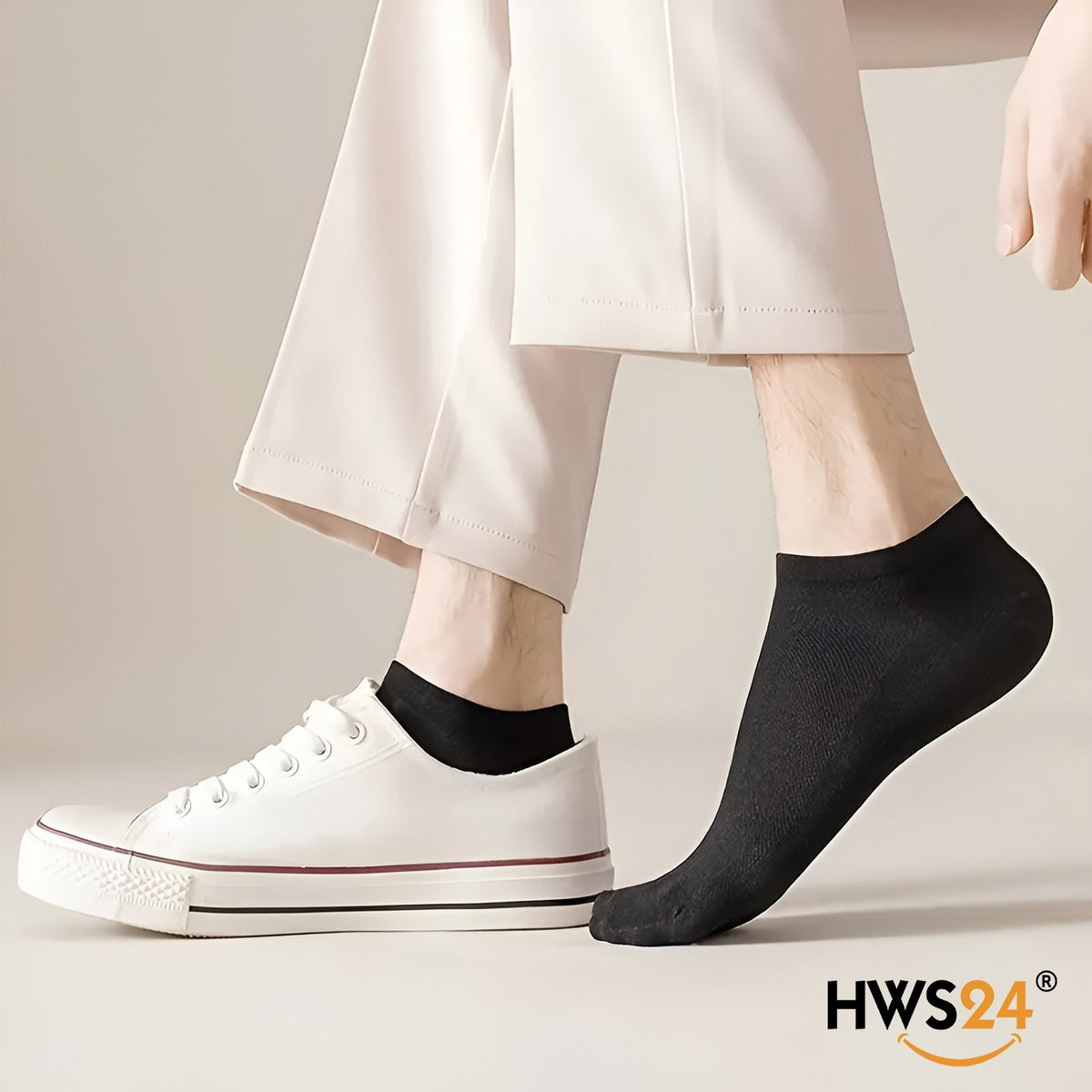 12 pairs of sneaker socks, cotton, women & men, black, size 35–38 – HWS®