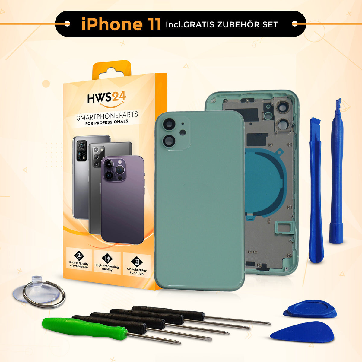 Backcover für iPhone 11 / 11 Pro / 11 Pro Max - Rückseite Glas Gehäuse Rahmen