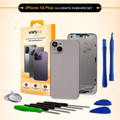 Backcover für iPhone 14 / 14 Plus / 14 Pro / 14 Pro Max - Rückseite Glas Gehäuse Rahmen