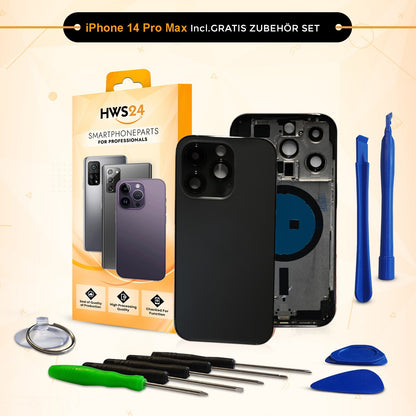 Backcover für iPhone 14 / 14 Plus / 14 Pro / 14 Pro Max - Rückseite Glas Gehäuse Rahmen