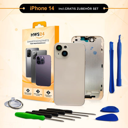 Backcover für iPhone 14 / 14 Plus / 14 Pro / 14 Pro Max - Rückseite Glas Gehäuse Rahmen