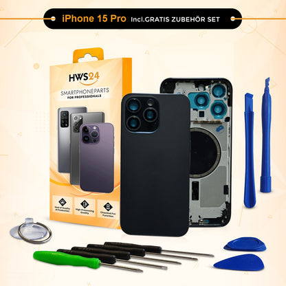 Backcover für iPhone 15 / 15 Plus / 15 Pro / 15 Pro Max - Rückseite Glas Gehäuse Rahmen