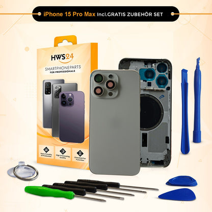 Backcover für iPhone 15 / 15 Plus / 15 Pro / 15 Pro Max - Rückseite Glas Gehäuse Rahmen