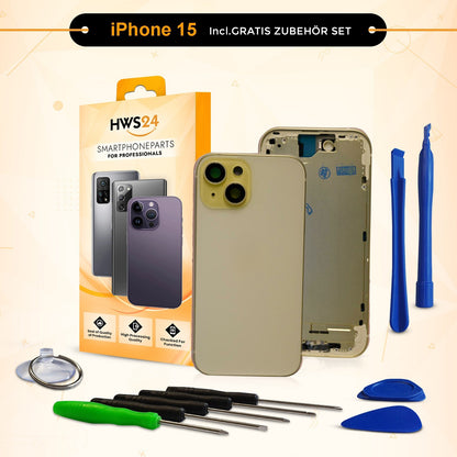 Backcover für iPhone 15 / 15 Plus / 15 Pro / 15 Pro Max - Rückseite Glas Gehäuse Rahmen