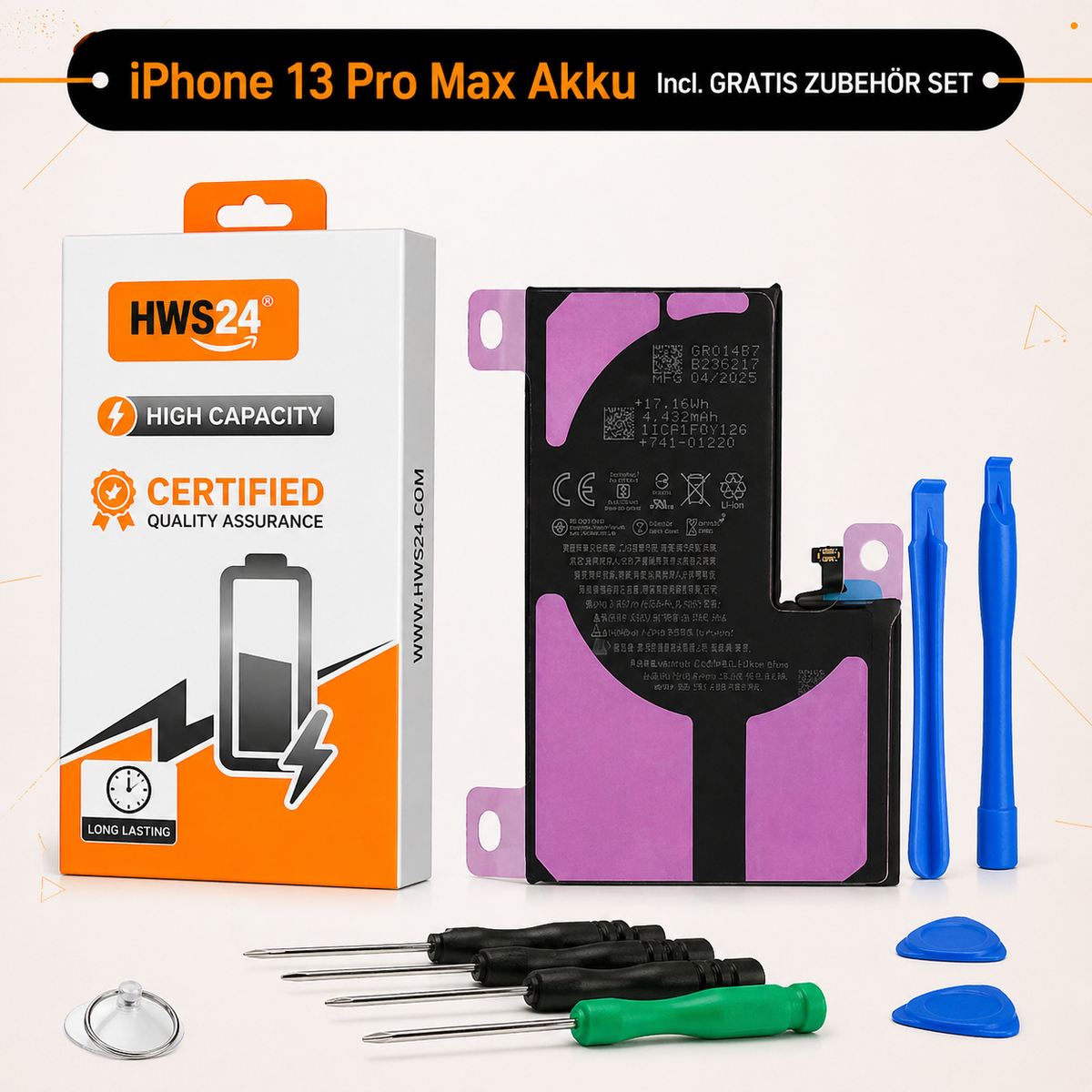 Akku für Apple iPhone 12 13 14 15 mini Pro Plus Pro Max / OHNE FEHLERMELDUNG NEU