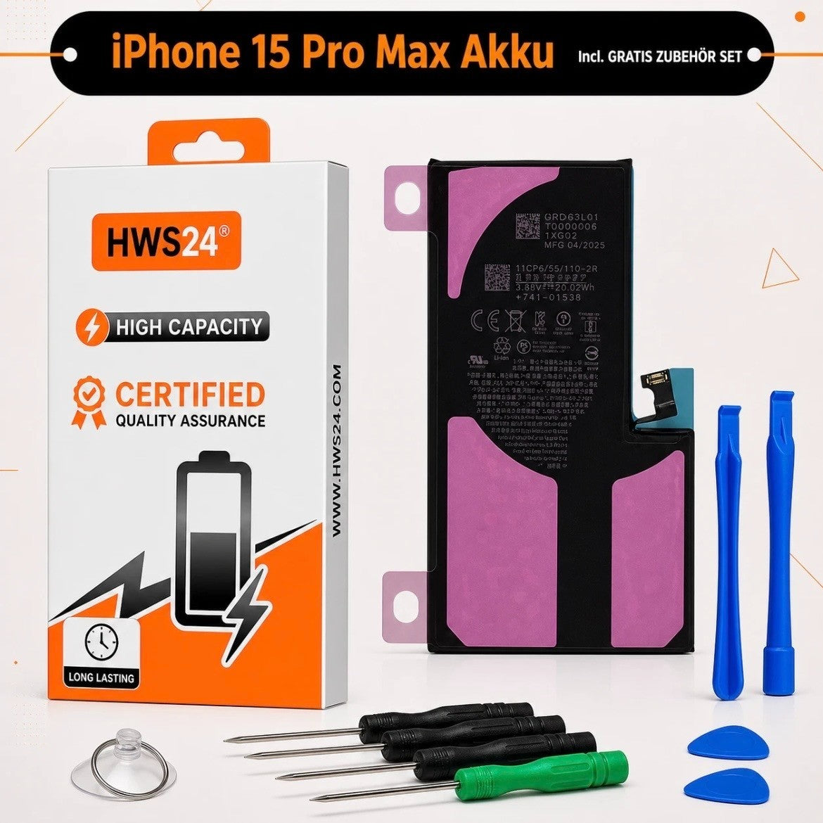 Akku für Apple iPhone 12 13 14 15 mini Pro Plus Pro Max / OHNE FEHLERMELDUNG NEU
